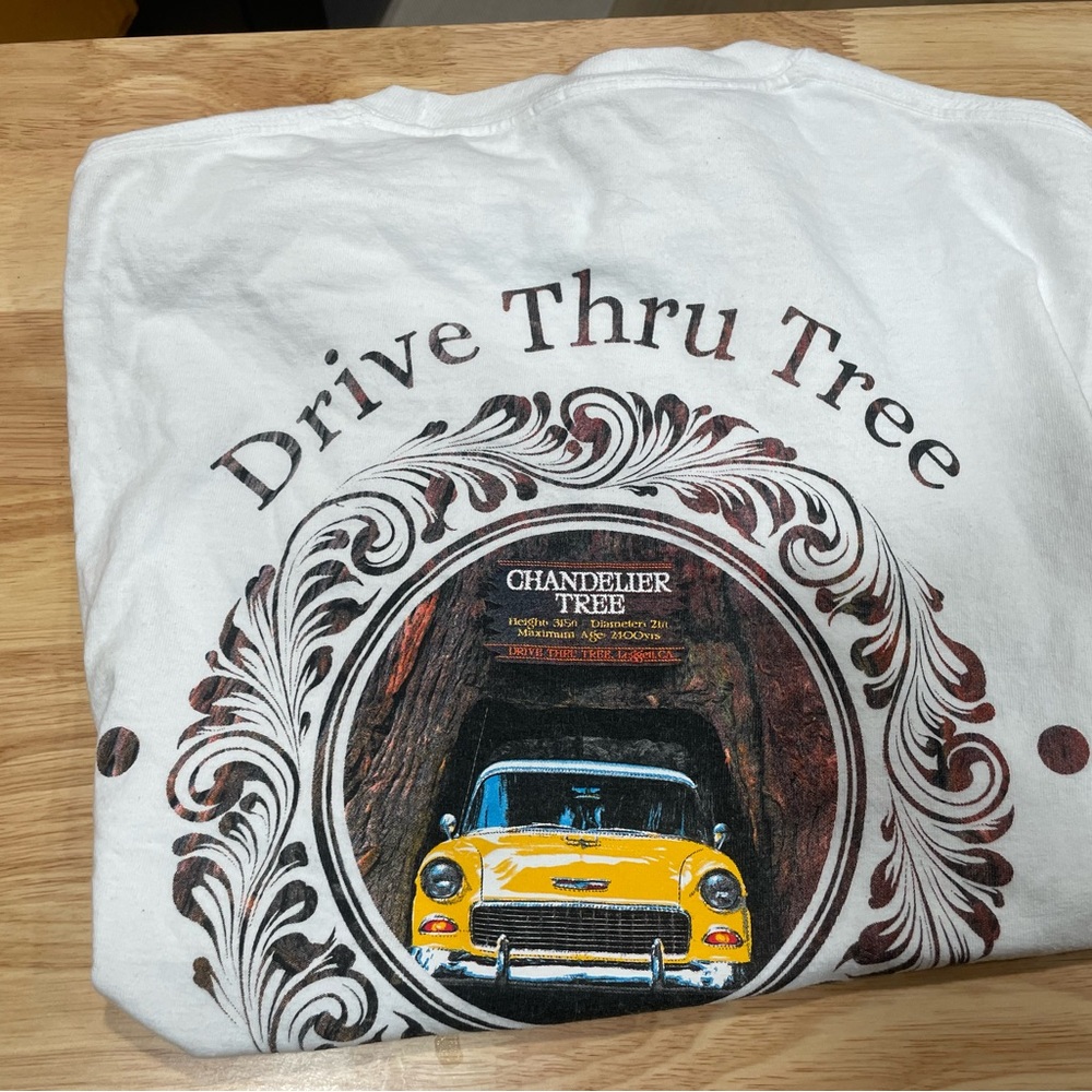 White T-Shirt with Yellow Car Graphic
